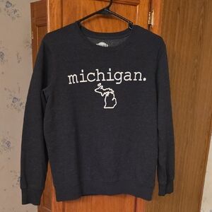 Women's Gray 'Michigan Crewneck Sweatshirt